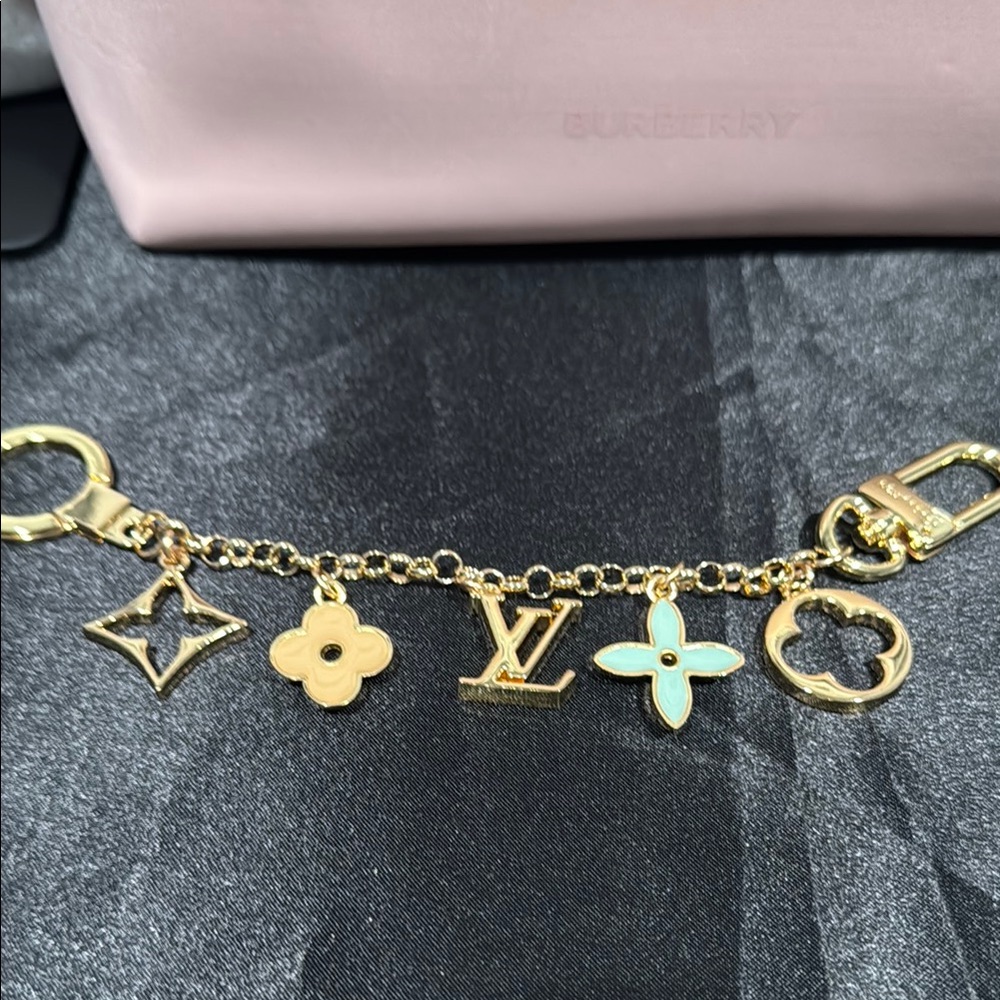 Luxury Gold and Blue Charm Keychain